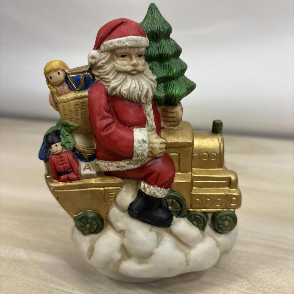 Aldon Santa Christmas Mobile / Santa Music Box / Christmas Figurine Vintage